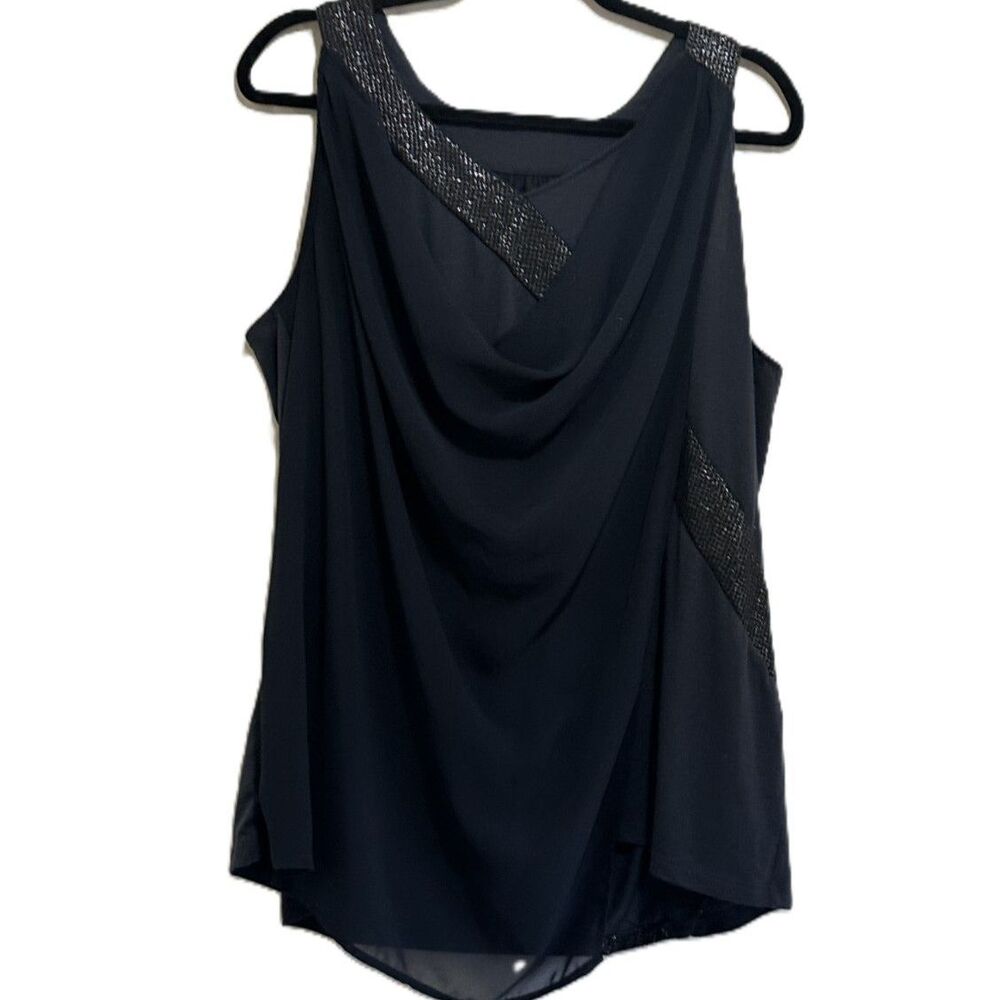 Lane Bryant Women's Mixed Media Sleeveless Blouse Size 17/20 Faux Snakeskin